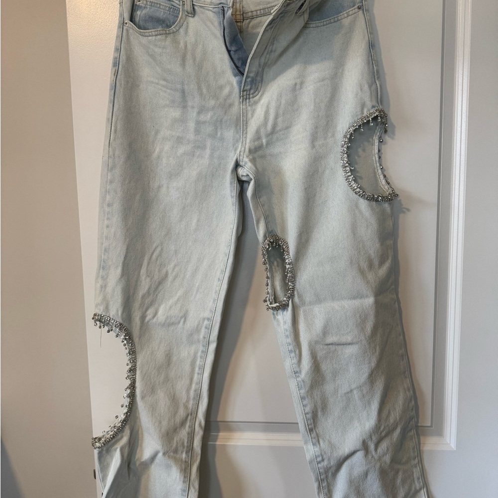 Light Blue Distressed Women Jeans